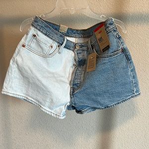 NWT Juniors 501 button fly two toned high rise shorts